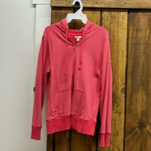 Retro Okd Navy zip up hoodie. Cute coral color! In great shape.